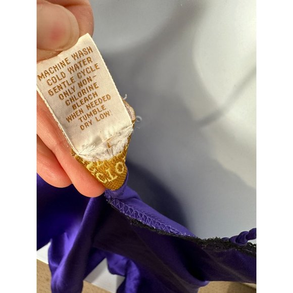 Vintage Victoria's Secret Small Nightgown Slip Purple Black Lace Sexy Polyester - Picture 9 of 12